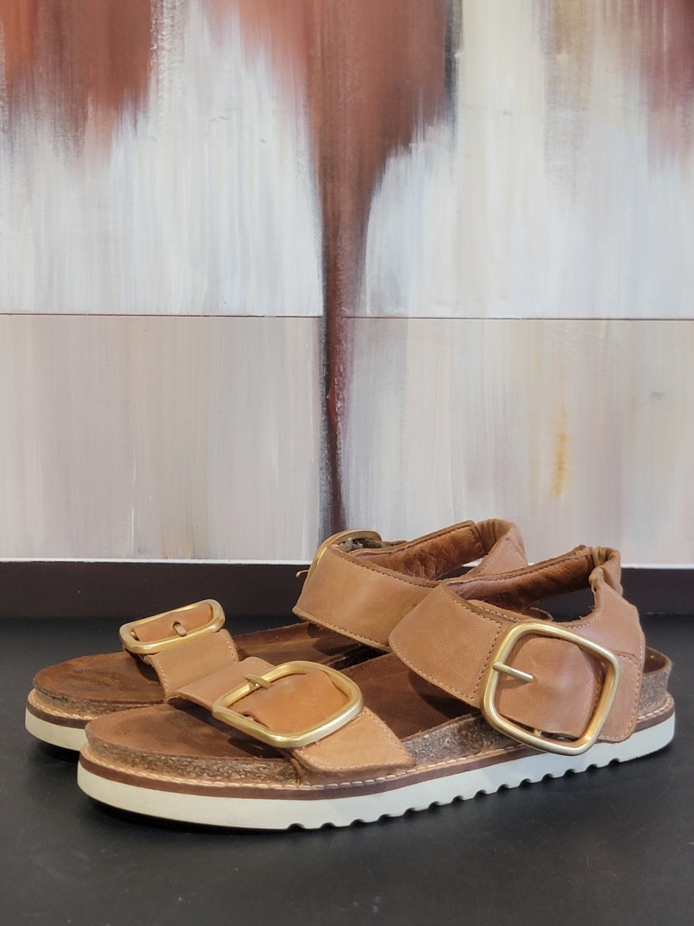 Taos Women's Leather Sandals, On The Double, EU 38, Camel